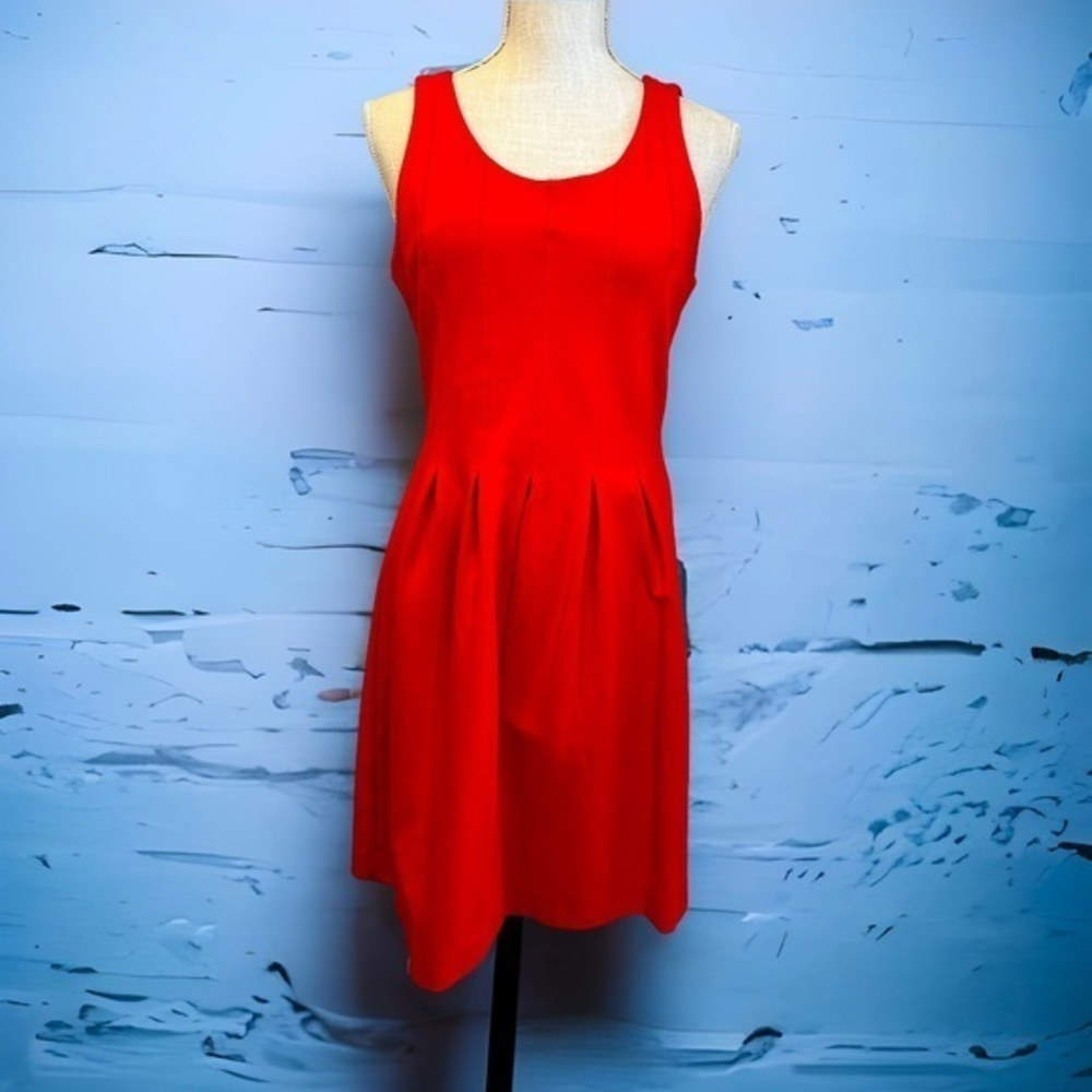 J.Crew size 4 red cocktail dress full zipper in back